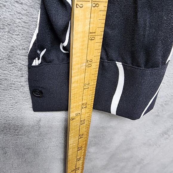 NWT Nine West Dress Women Large Black White Long Sleeve Ruffle Hem Office Church - Picture 15 of 15